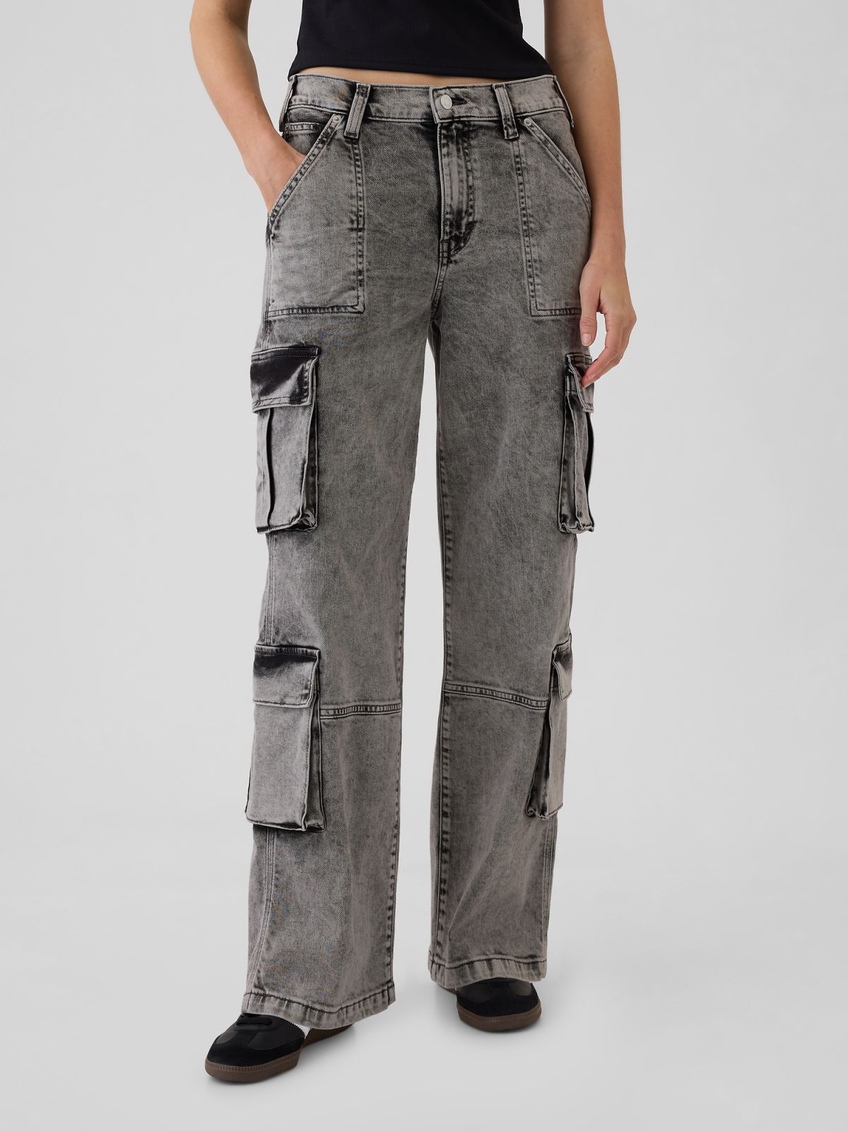 Mid Rise Double Cargo '90s Loose Τζιν Παντελόνι-484743000