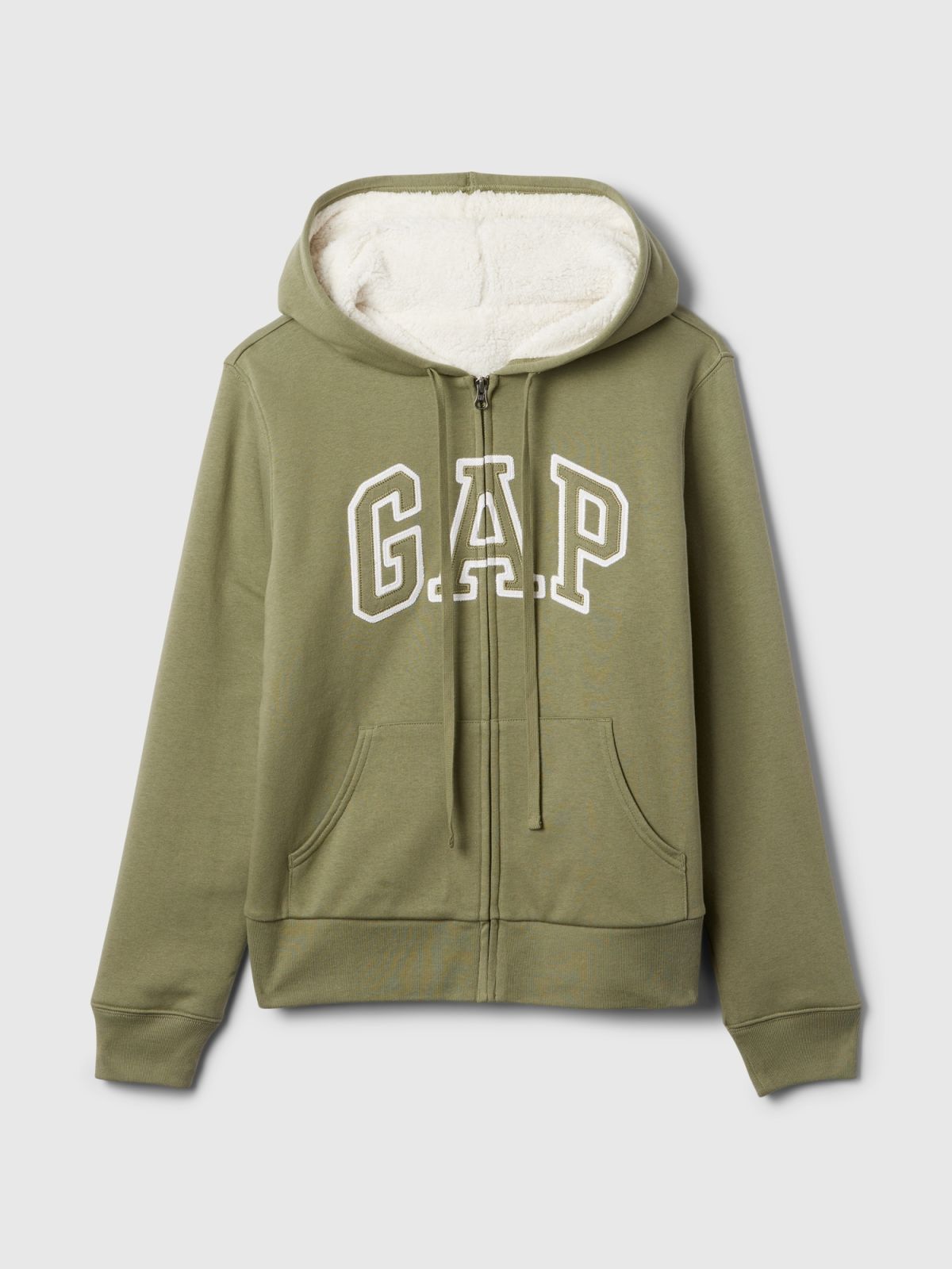 Relaxed Gap Logo Sherpa-Lined Zip Φούτερ με Κουκούλα-498594006