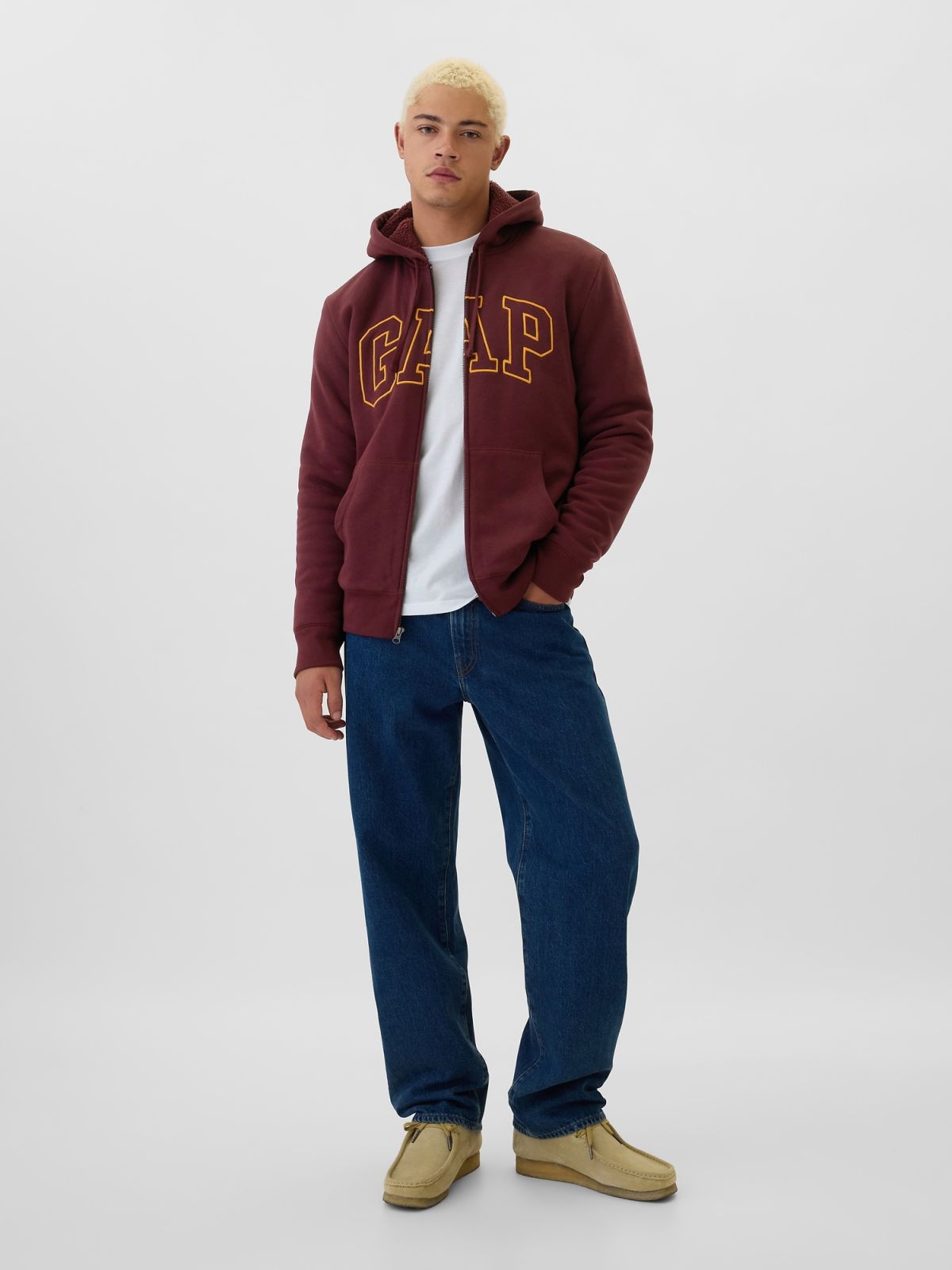 Gap Logo Sherpa-Lined Zip Φούτερ-498248000