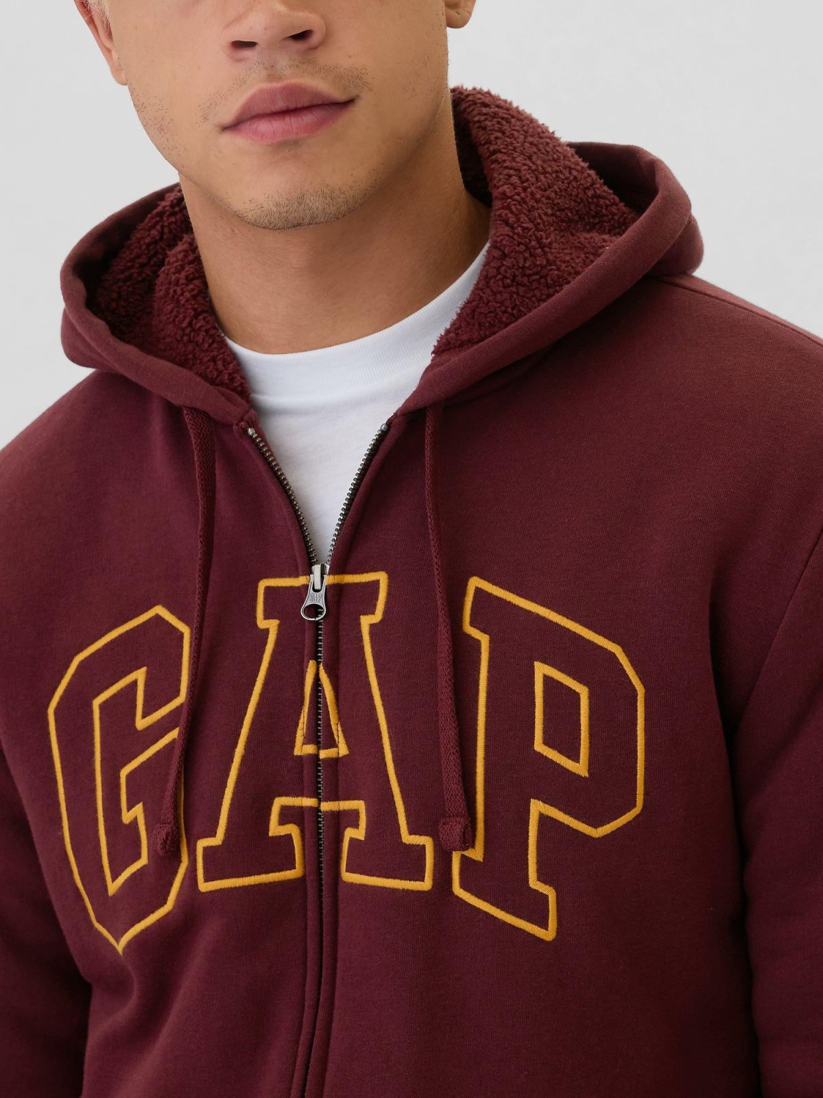 Gap Logo Sherpa-Lined Zip Φούτερ-498248000