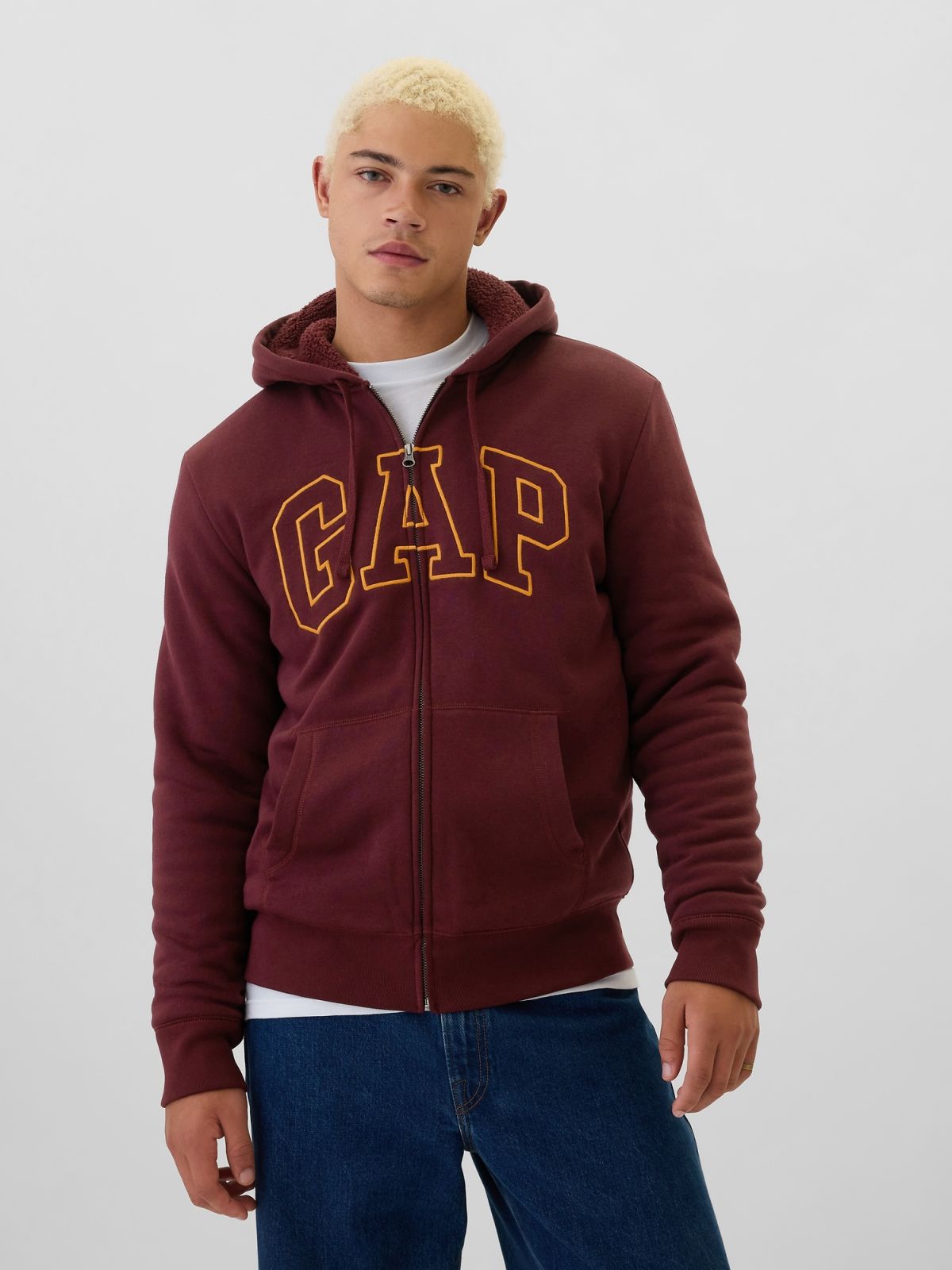 Gap Logo Sherpa-Lined Zip Φούτερ-498248000