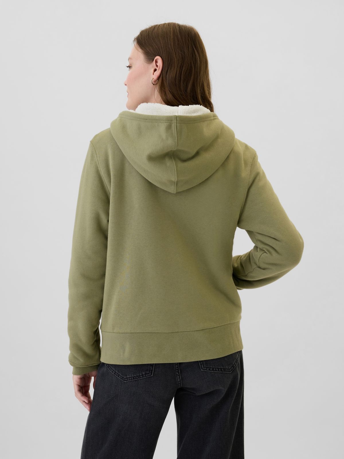 Relaxed Gap Logo Sherpa-Lined Zip Φούτερ με Κουκούλα-498594006