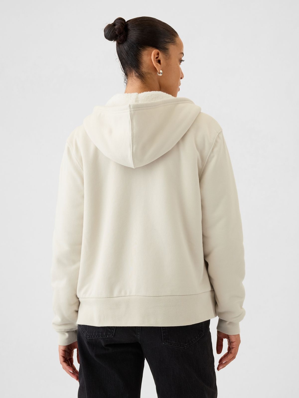 Relaxed Gap Logo Sherpa-Lined Zip Hoodie-498594004