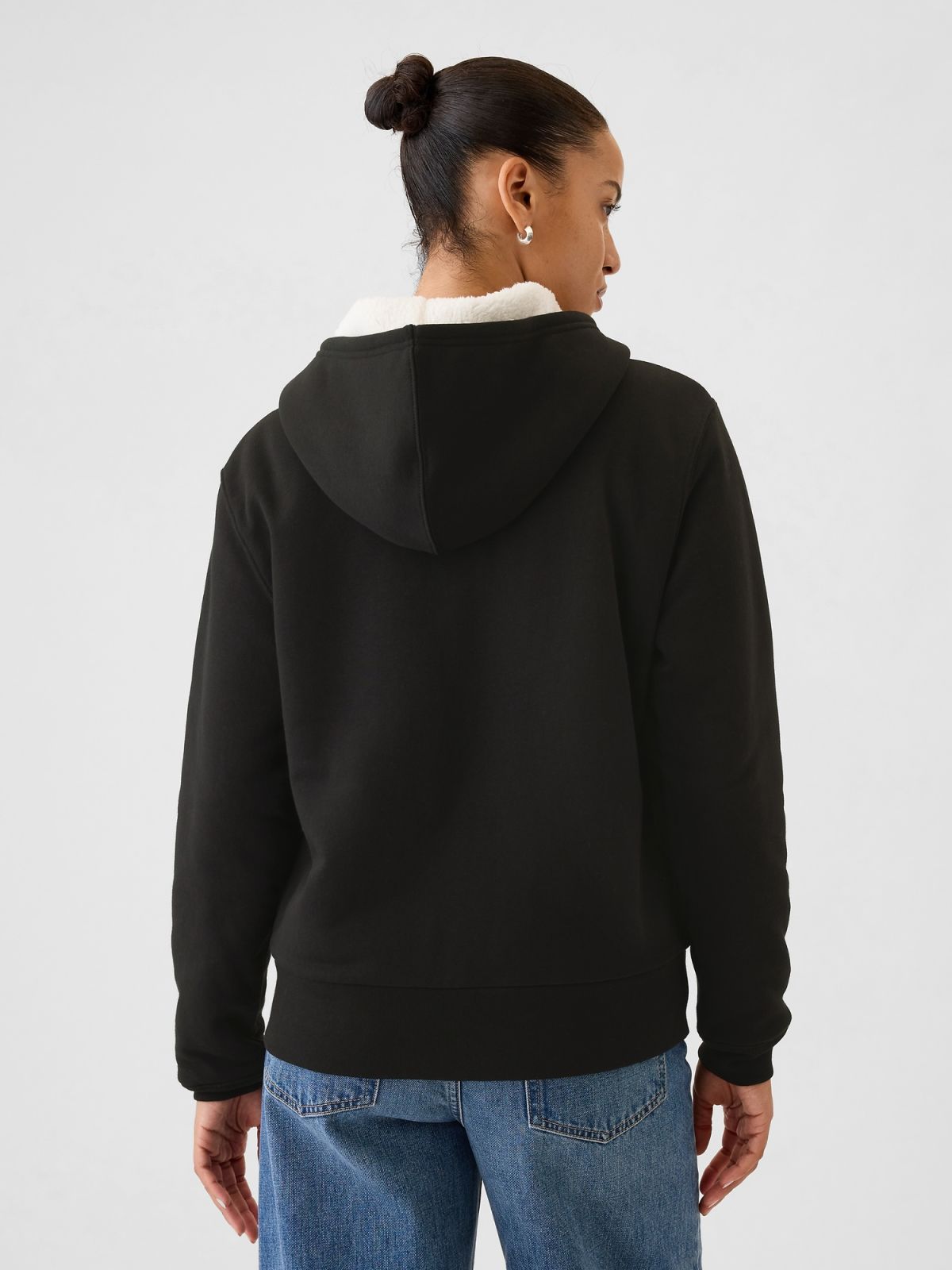 Relaxed Gap Logo Sherpa-Lined Zip Φούτερ με Κουκούλα-498594005