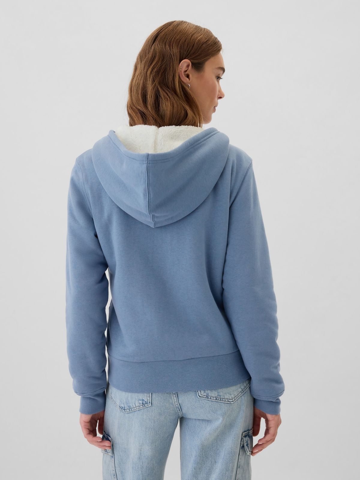 Relaxed Gap Logo Sherpa-Lined Zip Φούτερ με Κουκούλα-498594008