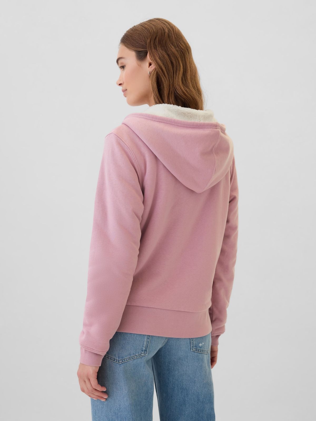 Relaxed Gap Logo Sherpa-Lined Zip Φούτερ με Κουκούλα-498594003