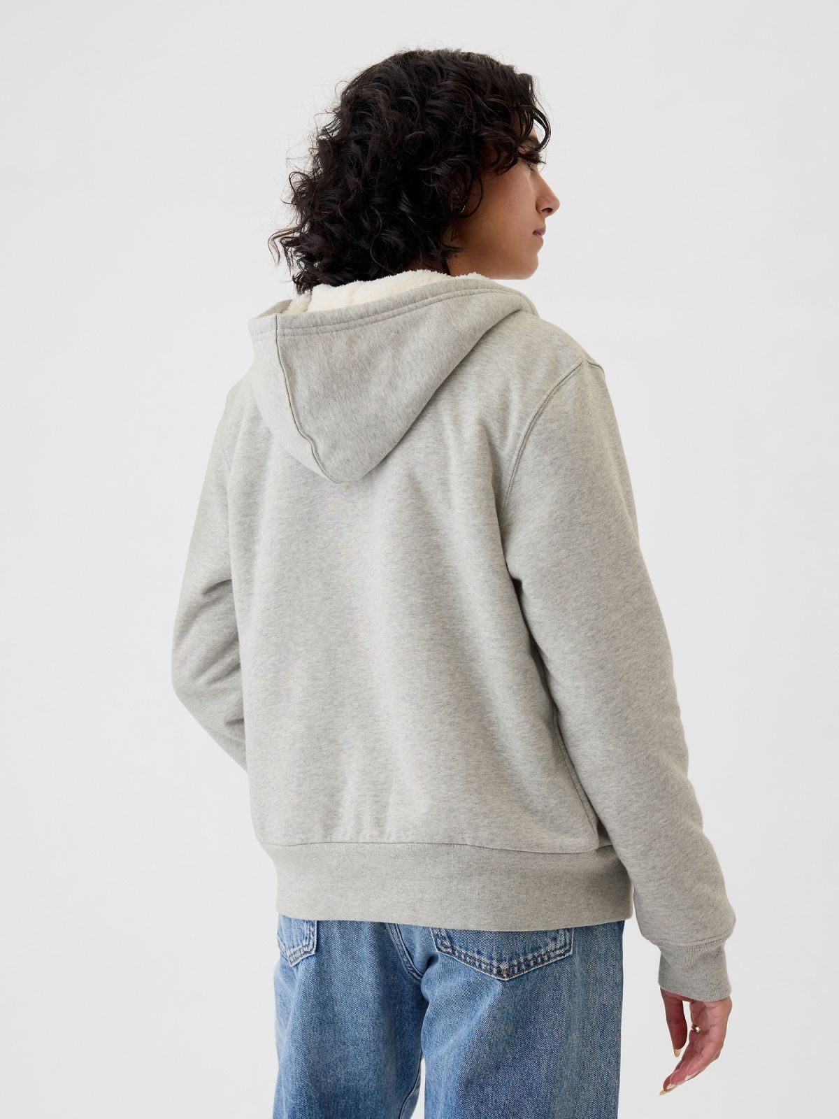 Relaxed Gap Logo Sherpa-Lined Zip Hoodie-498594007