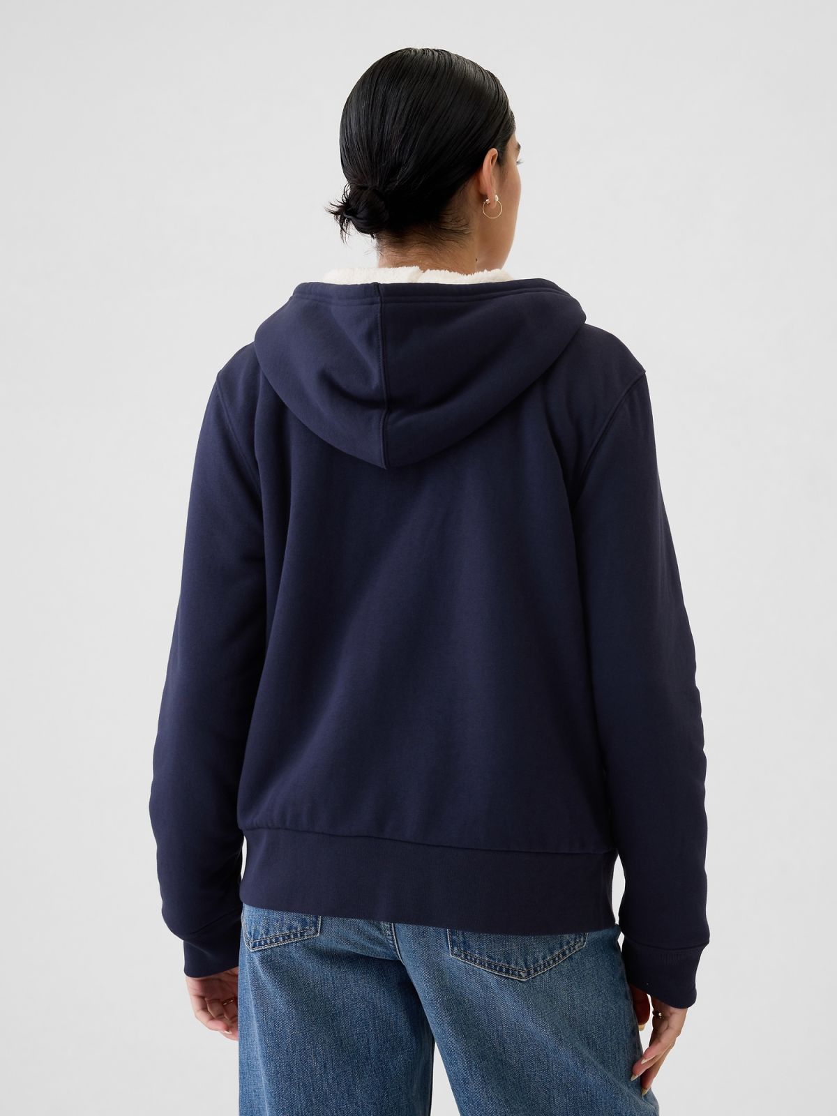 Relaxed Gap Logo Sherpa-Lined Zip Φούτερ με Κουκούλα-498594002