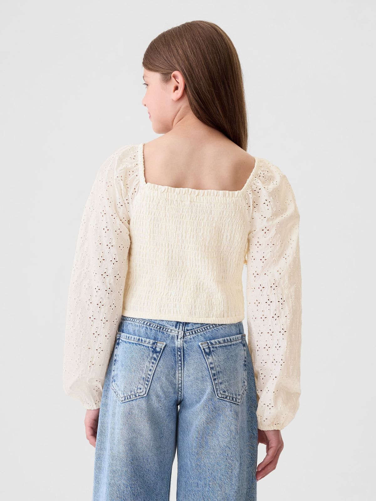 Παιδικό Cropped Puff Sleeve Πουκάμισο-524015002