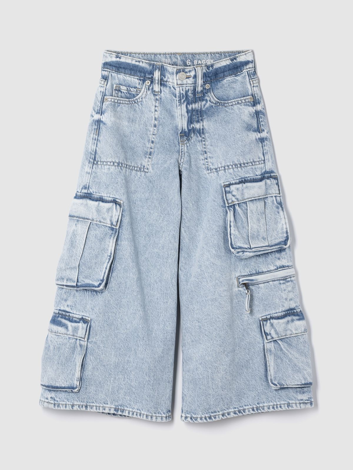 Kids Mid Rise Double Cargo Baggy Jeans-525270000