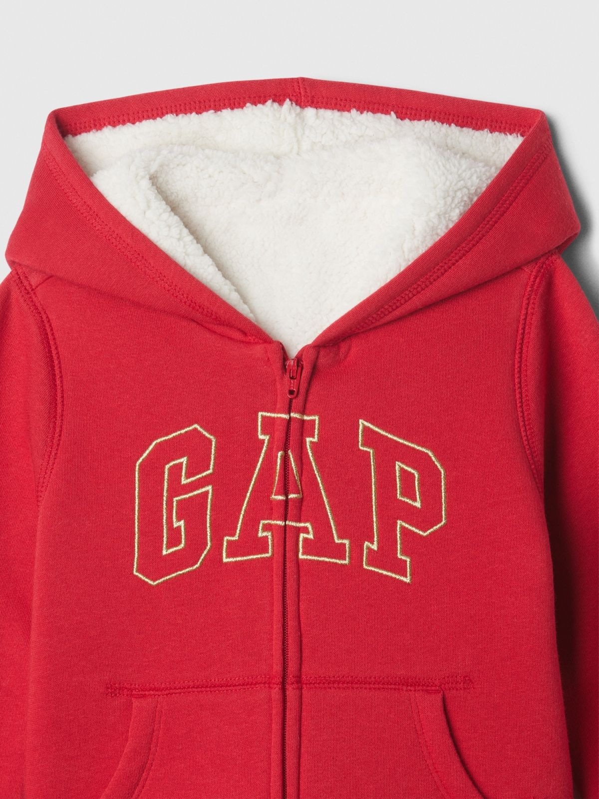 babyGap Logo Sherpa-Lined Φούτερ Ζακέτα με Κουκούλα-480311002
