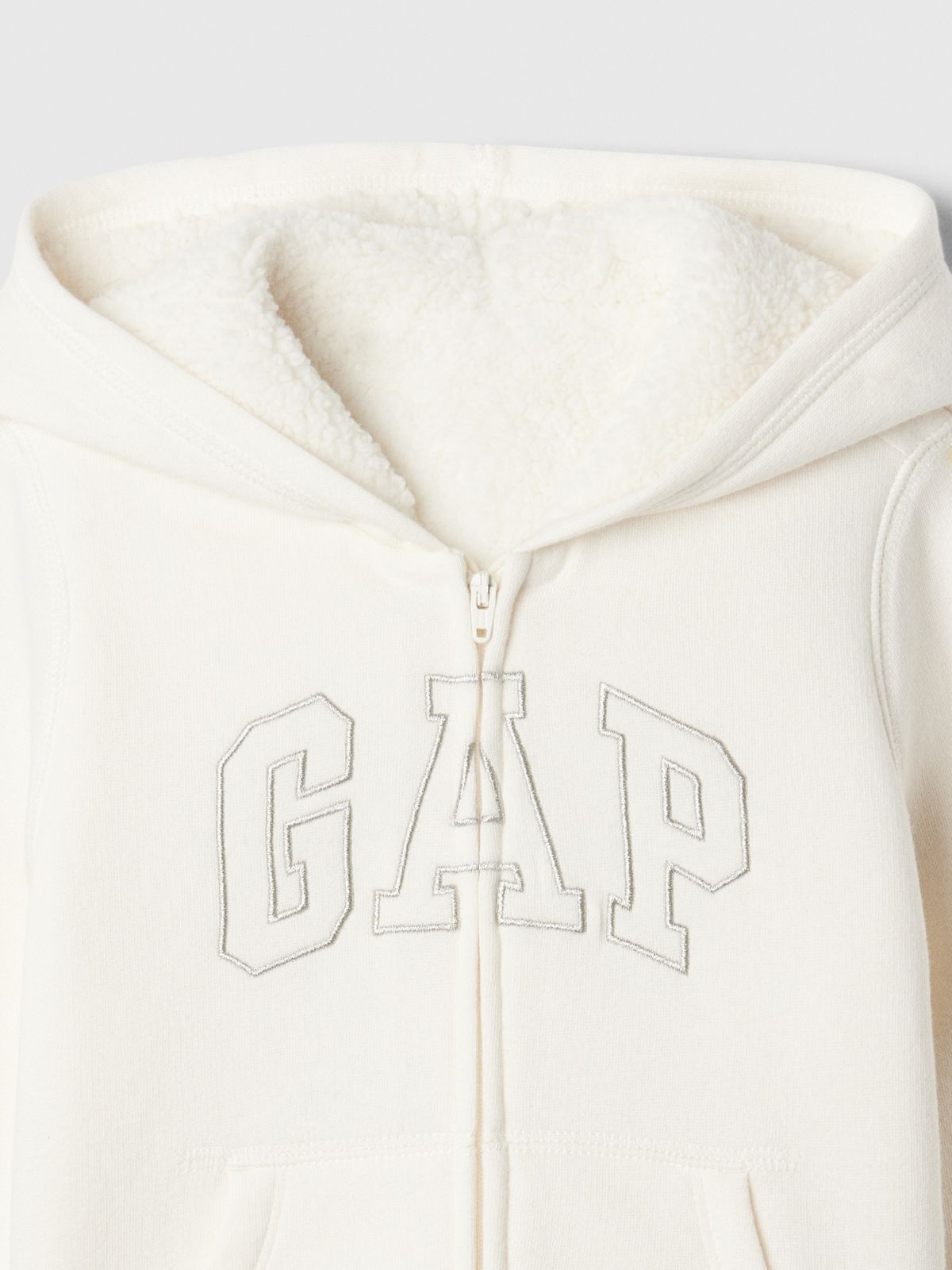 babyGap Logo Sherpa-Lined Φούτερ Ζακέτα με Κουκούλα-480311001