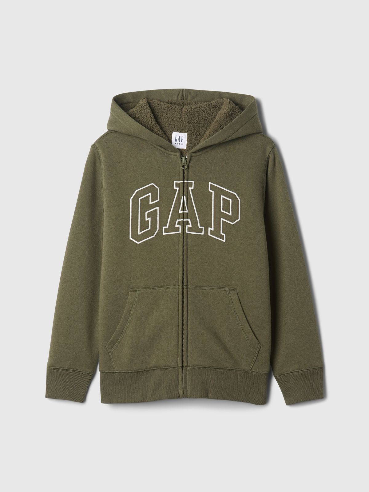 Παιδική Relaxed Gap Logo Sherpa Φούτερ Ζακέτα με Κουκούλα-498540003