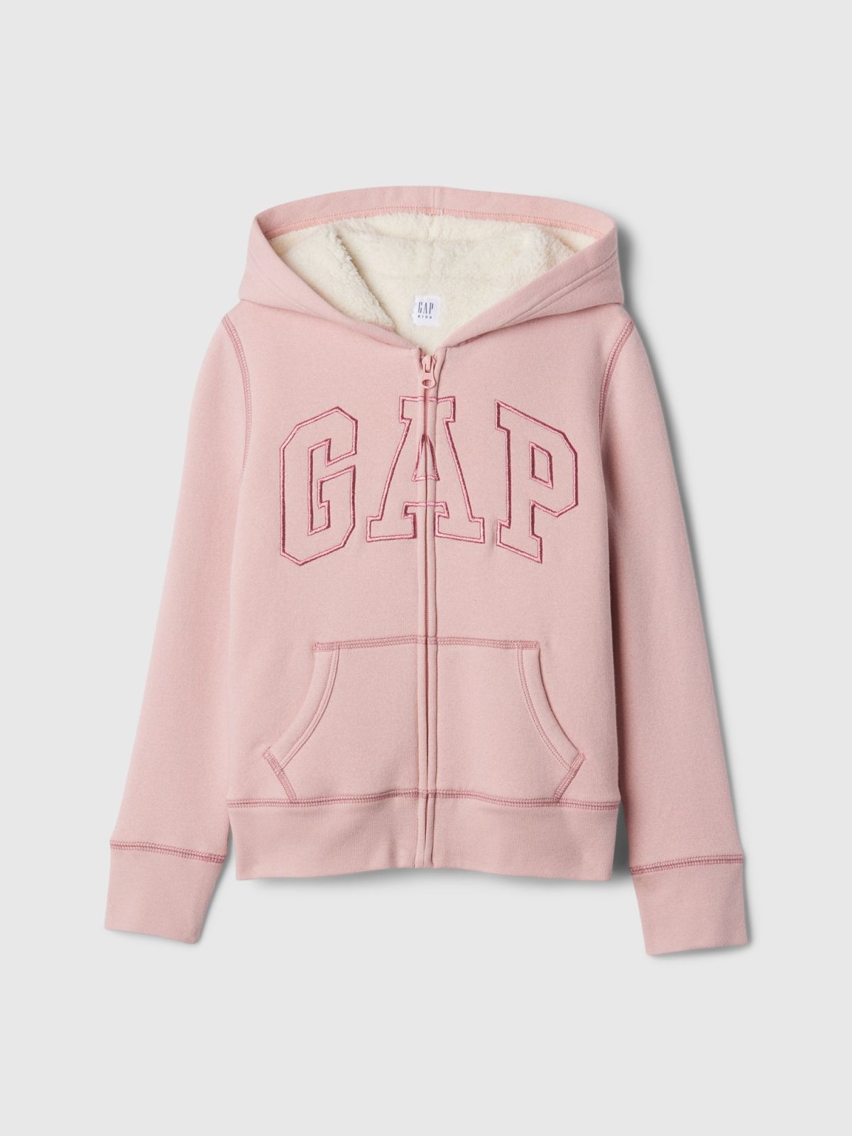 Παιδική Gap Logo Sherpa-Lined Ζακέτα Φούτερ με Κουκούλα-486514002