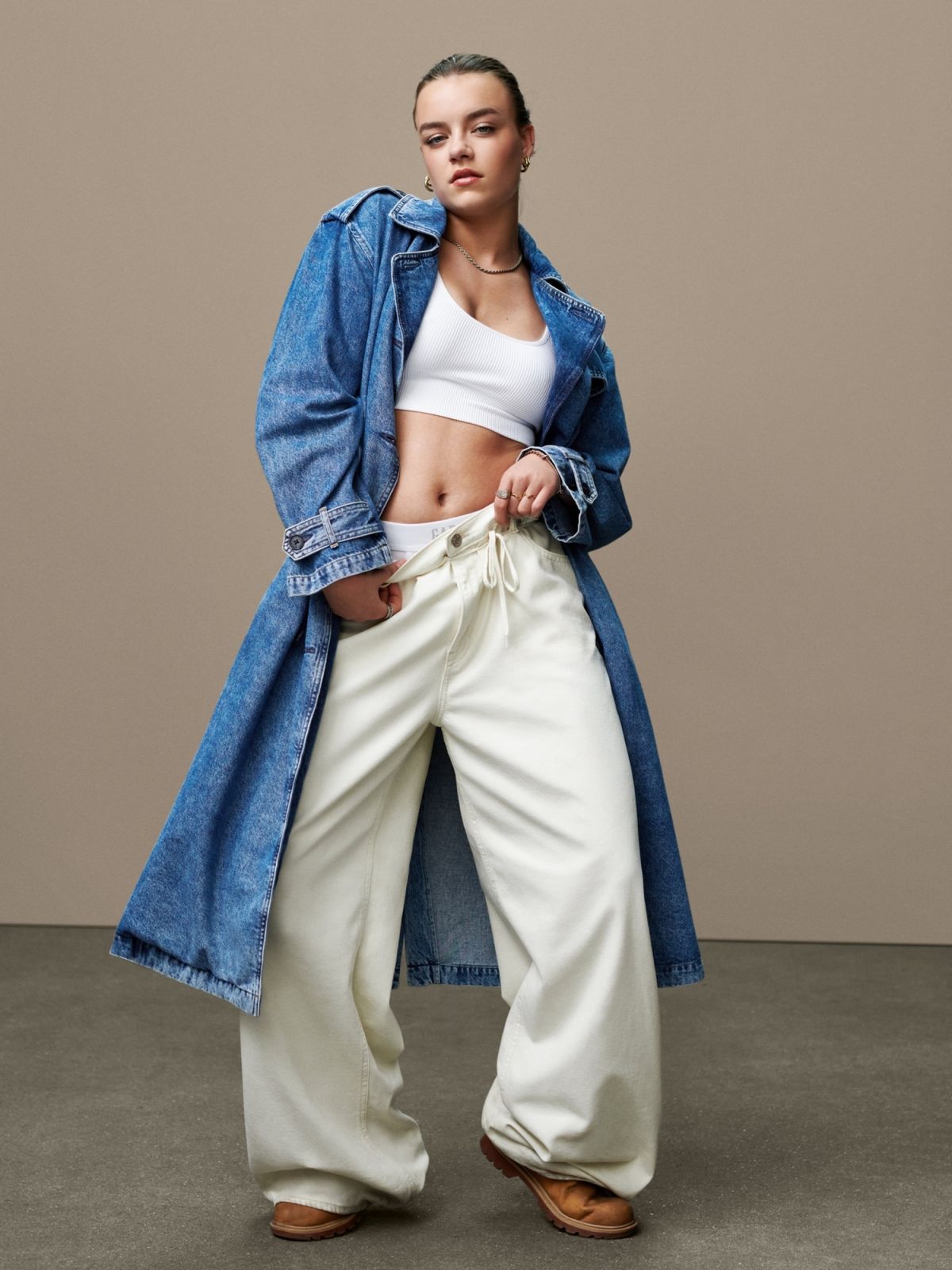 Longline Icon Denim Trench Καμπαρτίνα-498986000