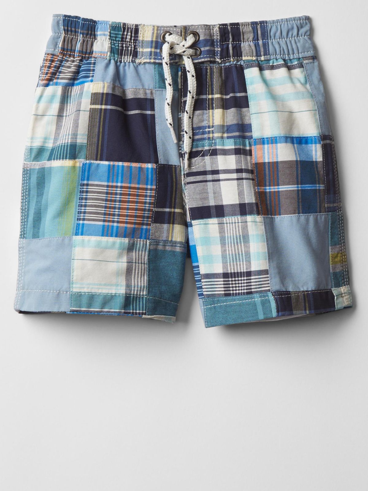 Patchwork plaid swim trunks-196614000