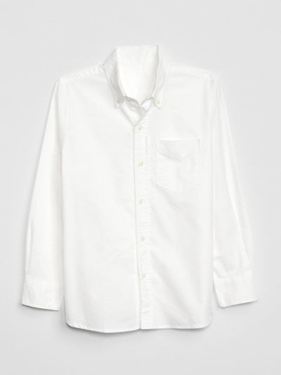Άσπρο Παιδικό Uniform Oxford Μακρυμάνικο Πουκάμισο-699648001
