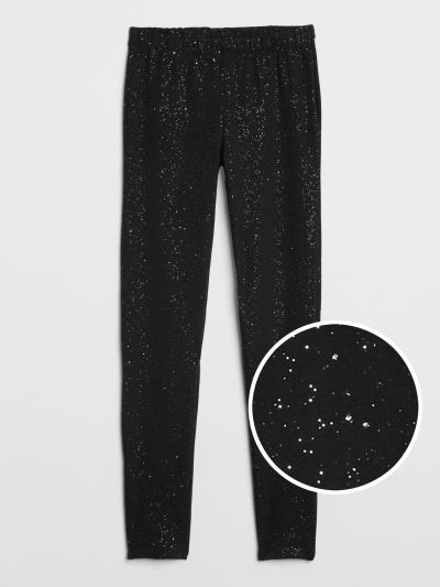 Μαύρο Παιδικό Sparkle Κολάν με Stretch-384973003