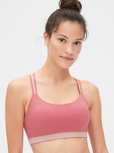Ροζ GapFit Eclipse Medium Support Strappy Σπορ Σουτιέν-335778031