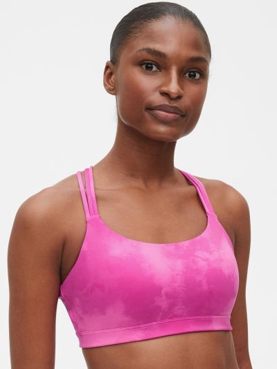 Ροζ GapFit Eclipse Medium Support Strappy Σπορ Σουτιέν-335778047