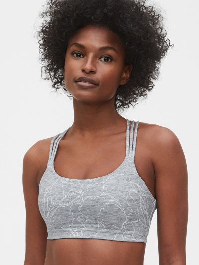 Γκρι GapFit Eclipse Medium Support Strappy Σπορ Σουτιέν-335778043