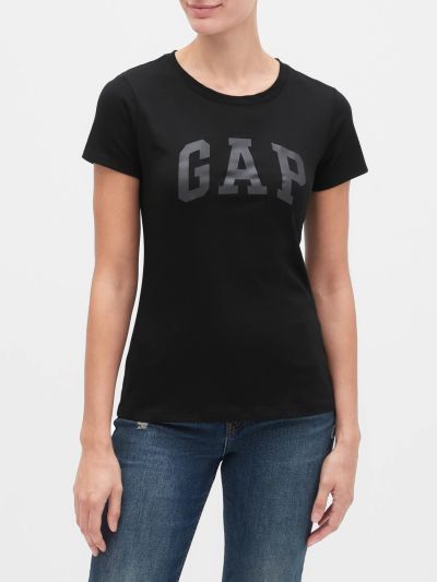 Μαύρη Gap Logo Μπλούζα-268820011