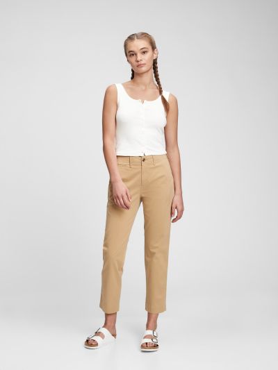 High Rise Straight Khakis-542685003