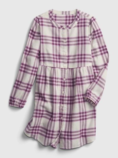 Μωβ Παιδικό Plaid Πουκάμισο-Φόρεμα-725658000