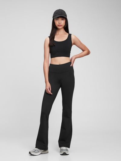 Μαύρο GapFit Sky High Rise Recycled Power Flare Legging Κολάν-749402001