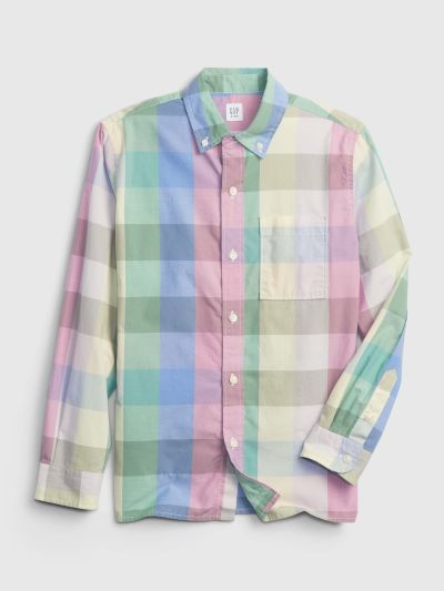 Kids Plaid Button-Down Shirt-824552001
