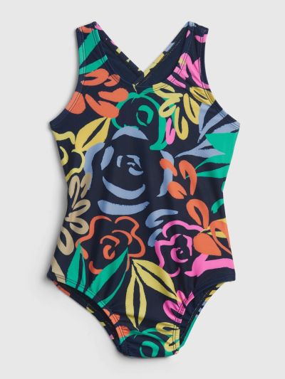 Μπλε Νηπιακό Recycled Floral Ολόσωμο Μαγιό-802240000