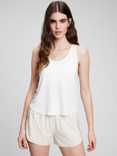 Άσπρη GapFit Breathe Racerback Tank Μπλούζα-803871007