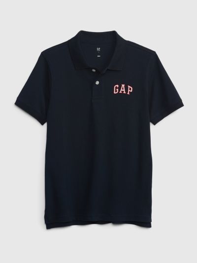 Μπλε Παιδική Κοντό Μανίκι Gap Logo Polo Μπλούζα-843607000