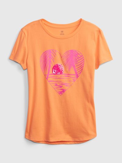 Kids 100% Organic Cotton Flippy Sequin Graphic T-Shirt-853062003