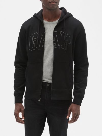 Μαύρο Gap Logo Zip Φούτερ-499917006