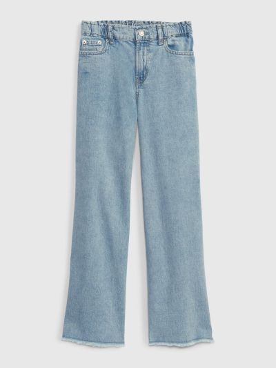 Μπλε Παιδικό High Rise Wide Leg Jean Παντελόνι με Washwell-813595000