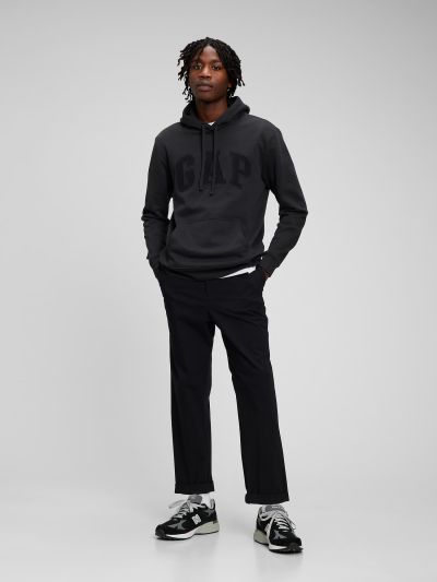 Μαύρο Gap Logo Fleece Φούτερ με Κουκούλα-867073029