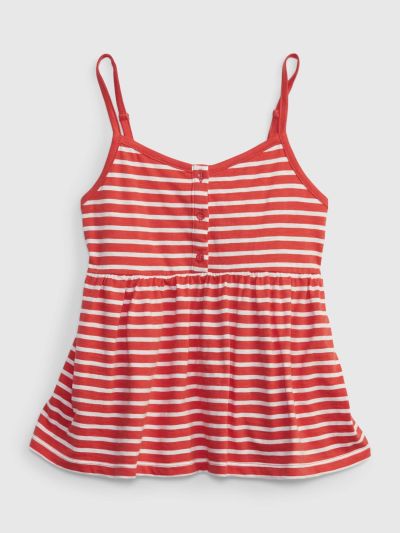 Κόκκινη Παιδική Peplum Αμάνικη Μπλούζα-853053001