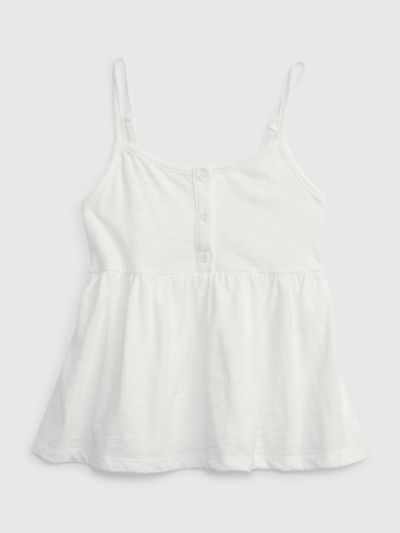 Άσπρη Παιδική Peplum Αμάνικη Μπλούζα-853053003
