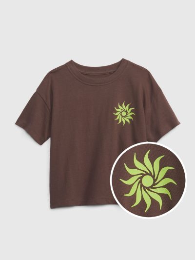 Καφέ Gap × Bailey Elder Νηπιακό 100% Οργανικό Βαμβάκι Relaxed Graphic Μπλούζα-867374001