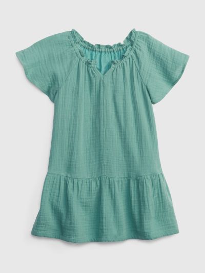 Μπλε Νηπιακό Crinkle Gauze Tiered Φόρεμα-874461000