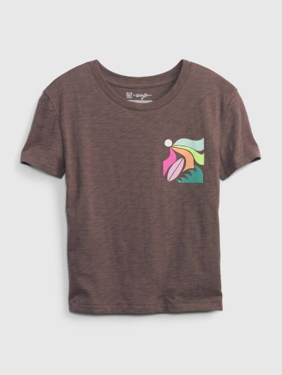 Καφέ Gap × Bailey Elder Kids 100% Οργανικό Βαμβάκι Graphic Μπλούζα-853061000