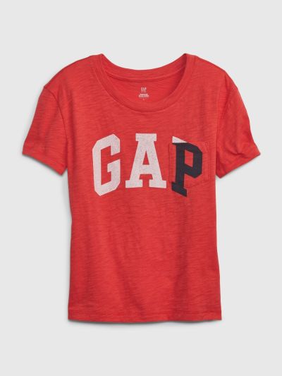 Κόκκινη Παιδική 100% Οργανικό Βαμβάκι Gap Logo Pocket Μπλούζα-853030001
