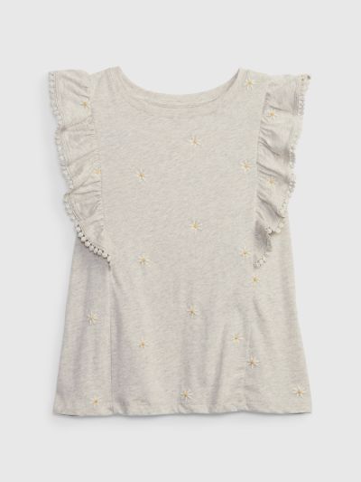 Γκρι Παιδική Ruffle Top Μπλούζα-801241002