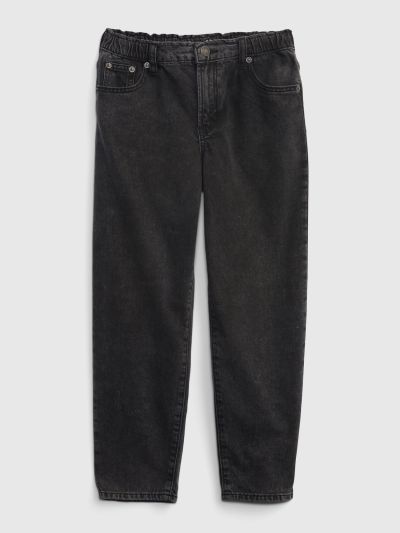 Μαύρο Παιδικό High Rise Barrel Jean Παντελόνι με Washwell-861751000