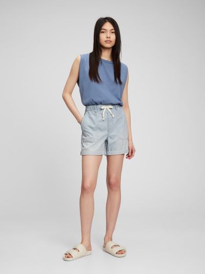 Μπλε Denim Pull-On Σορτς με Washwell-860297000