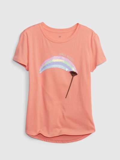 Kids Gap Short Sleeve Flippy Sequin Tee-860859001