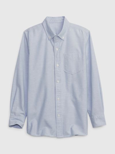 Μπλε Παιδικό Οργανικό Βαμβάκι Uniform Oxford Πουκάμισο-426037001