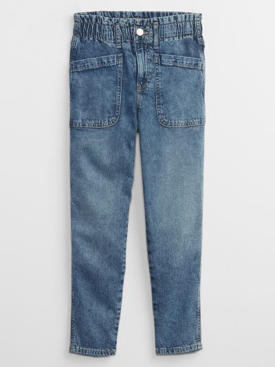 Μπλε Παιδικό High Rise Mom Jean Παντελόνι με Washwell-867326000