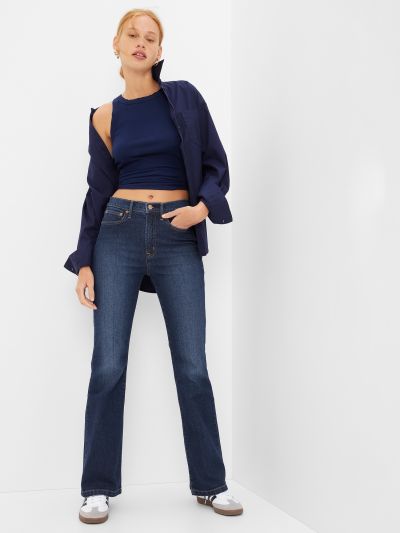 Μπλε High Rise '70s Flare Jean Παντελόνι-406751000